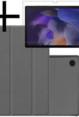 NoXx Hoesje Geschikt voor Samsung Galaxy Tab A8 Hoesje Case Hard Cover Hoes Book Case Met Screenprotector - Grijs