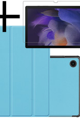 NoXx Hoesje Geschikt voor Samsung Galaxy Tab A8 Hoesje Case Hard Cover Hoes Book Case Met Screenprotector - Lichtblauw