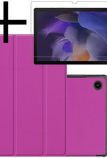 NoXx Hoesje Geschikt voor Samsung Galaxy Tab A8 Hoesje Case Hard Cover Hoes Book Case Met Screenprotector - Paars
