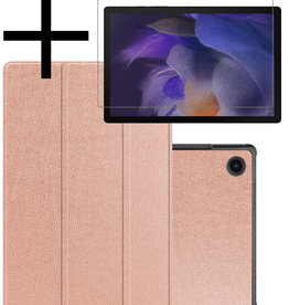 NoXx NoXx Samsung Galaxy Tab A8 2022 Hoes Met Screenprotector - Rose Goud