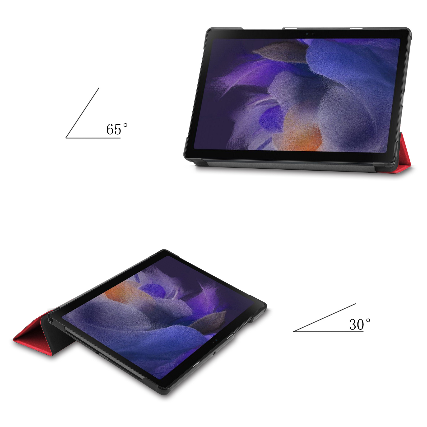 NoXx Hoesje Geschikt voor Samsung Galaxy Tab A8 Hoesje Case Hard Cover Hoes Book Case Met Screenprotector - Rood