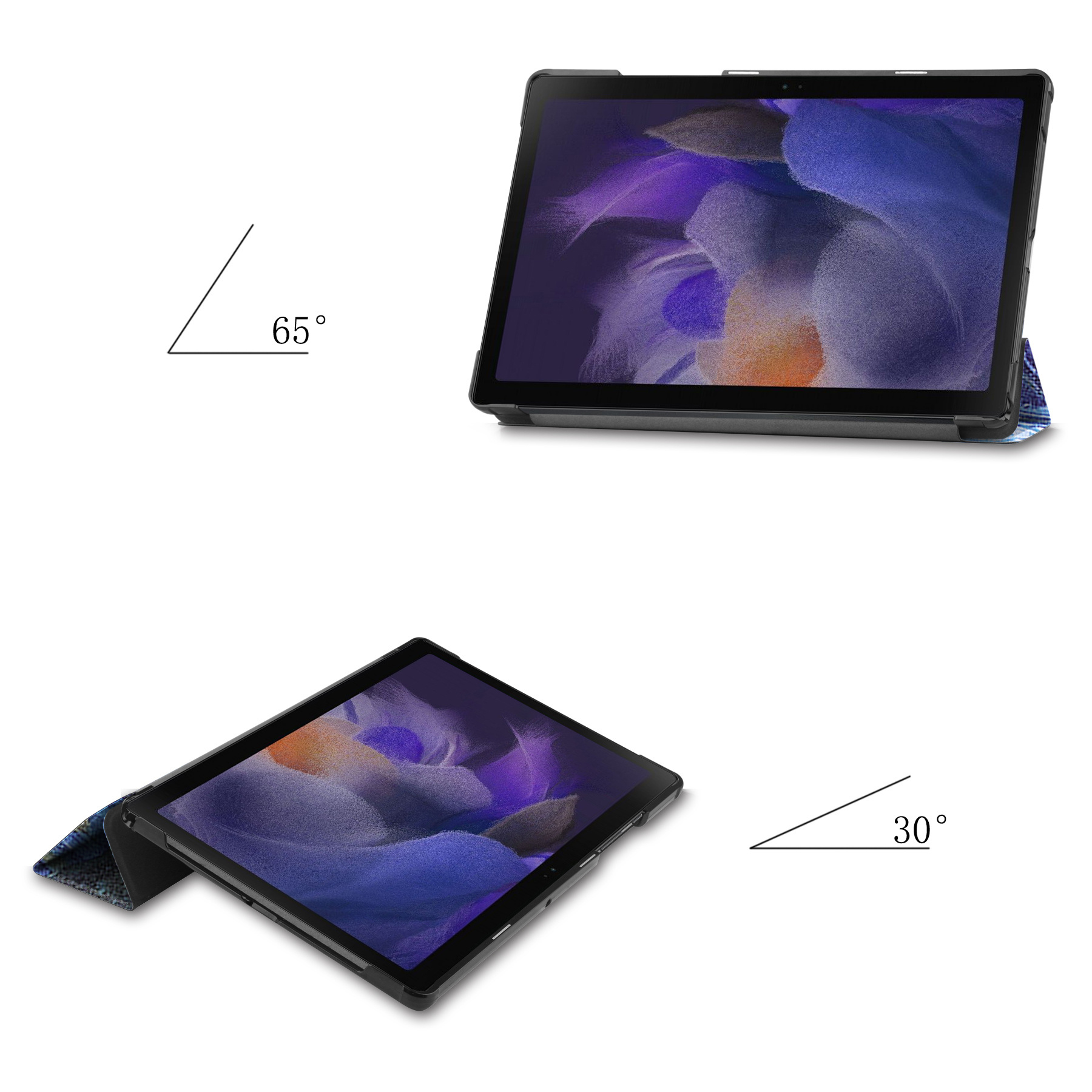 NoXx Hoesje Geschikt voor Samsung Galaxy Tab A8 Hoesje Case Hard Cover Hoes Book Case Met Screenprotector - Sterrenhemel