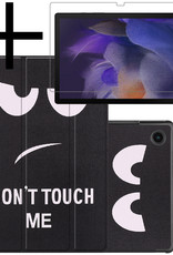 NoXx Hoesje Geschikt voor Samsung Galaxy Tab A8 Hoesje Case Hard Cover Hoes Book Case Met Screenprotector - Don't Touch Me