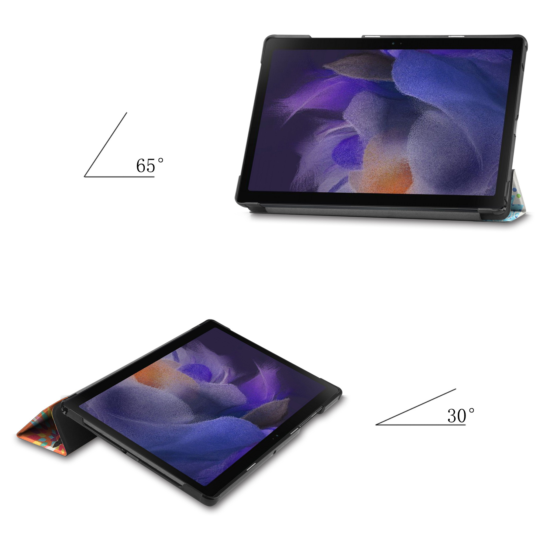NoXx Hoesje Geschikt voor Samsung Galaxy Tab A8 Hoesje Case Hard Cover Hoes Book Case Met Screenprotector - Vlinders
