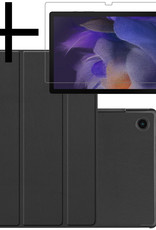 NoXx Hoesje Geschikt voor Samsung Galaxy Tab A8 Hoesje Case Hard Cover Hoes Book Case Met Screenprotector - Zwart