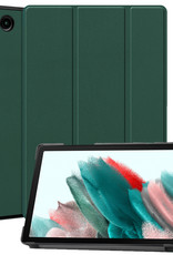 Nomfy Hoes Geschikt voor Samsung Galaxy Tab A8 Hoes Tri-fold Tablet Hoesje Case Met Screenprotector - Hoesje Geschikt voor Samsung Tab A8 Hoesje Hardcover Bookcase - Donkergroen