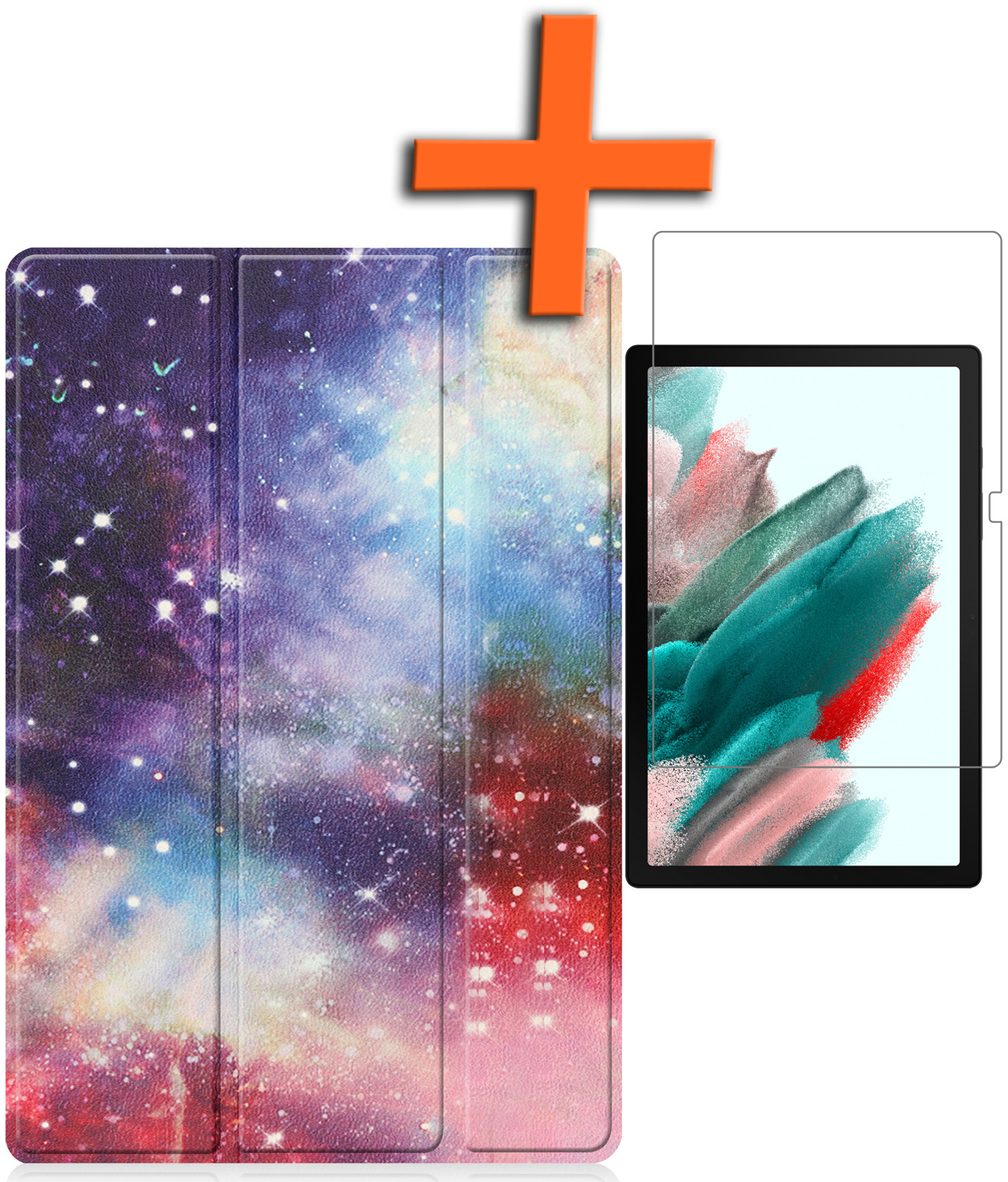 Nomfy Hoes Geschikt voor Samsung Galaxy Tab A8 Hoes Tri-fold Tablet Hoesje Case Met Screenprotector - Hoesje Geschikt voor Samsung Tab A8 Hoesje Hardcover Bookcase - Galaxy