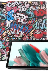 Nomfy Hoes Geschikt voor Samsung Galaxy Tab A8 Hoes Tri-fold Tablet Hoesje Case Met Screenprotector - Hoesje Geschikt voor Samsung Tab A8 Hoesje Hardcover Bookcase - Graffity