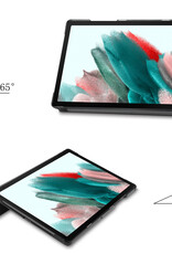 Nomfy Hoes Geschikt voor Samsung Galaxy Tab A8 Hoes Tri-fold Tablet Hoesje Case Met Screenprotector - Hoesje Geschikt voor Samsung Tab A8 Hoesje Hardcover Bookcase - Grijs