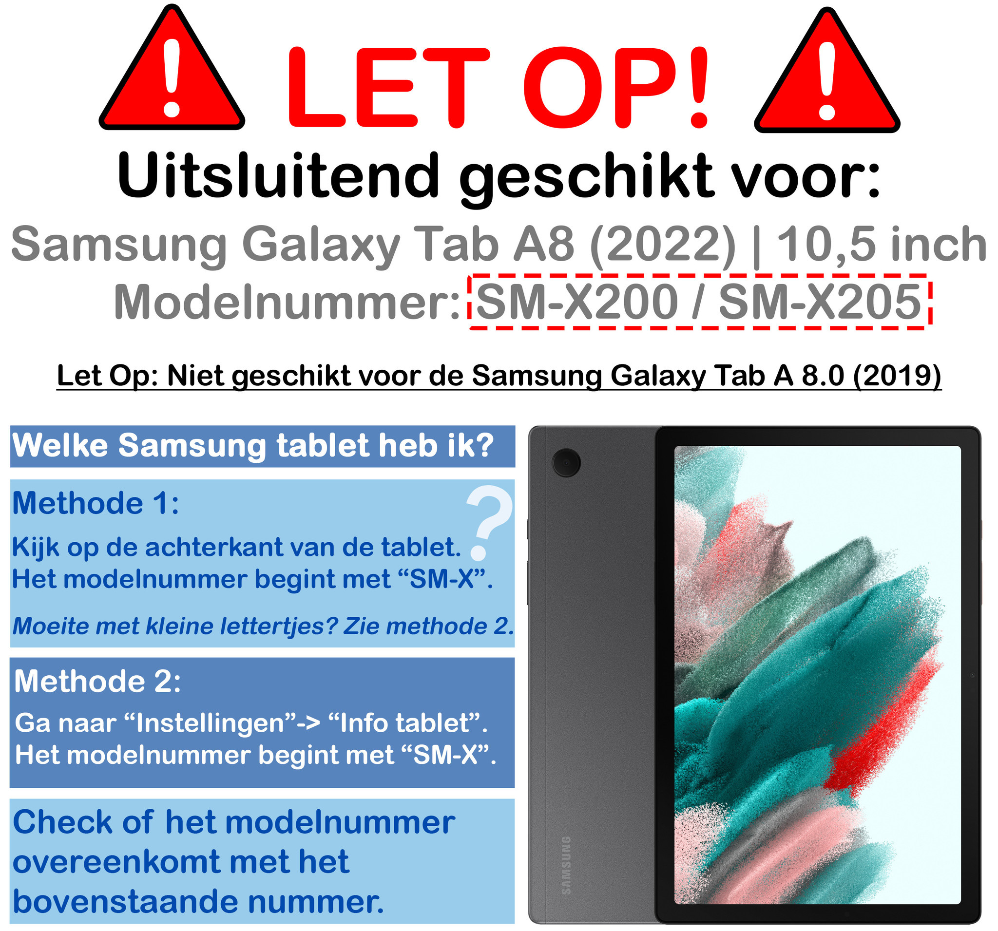 Nomfy Hoes Geschikt voor Samsung Galaxy Tab A8 Hoes Tri-fold Tablet Hoesje Case Met Screenprotector - Hoesje Geschikt voor Samsung Tab A8 Hoesje Hardcover Bookcase - Rood