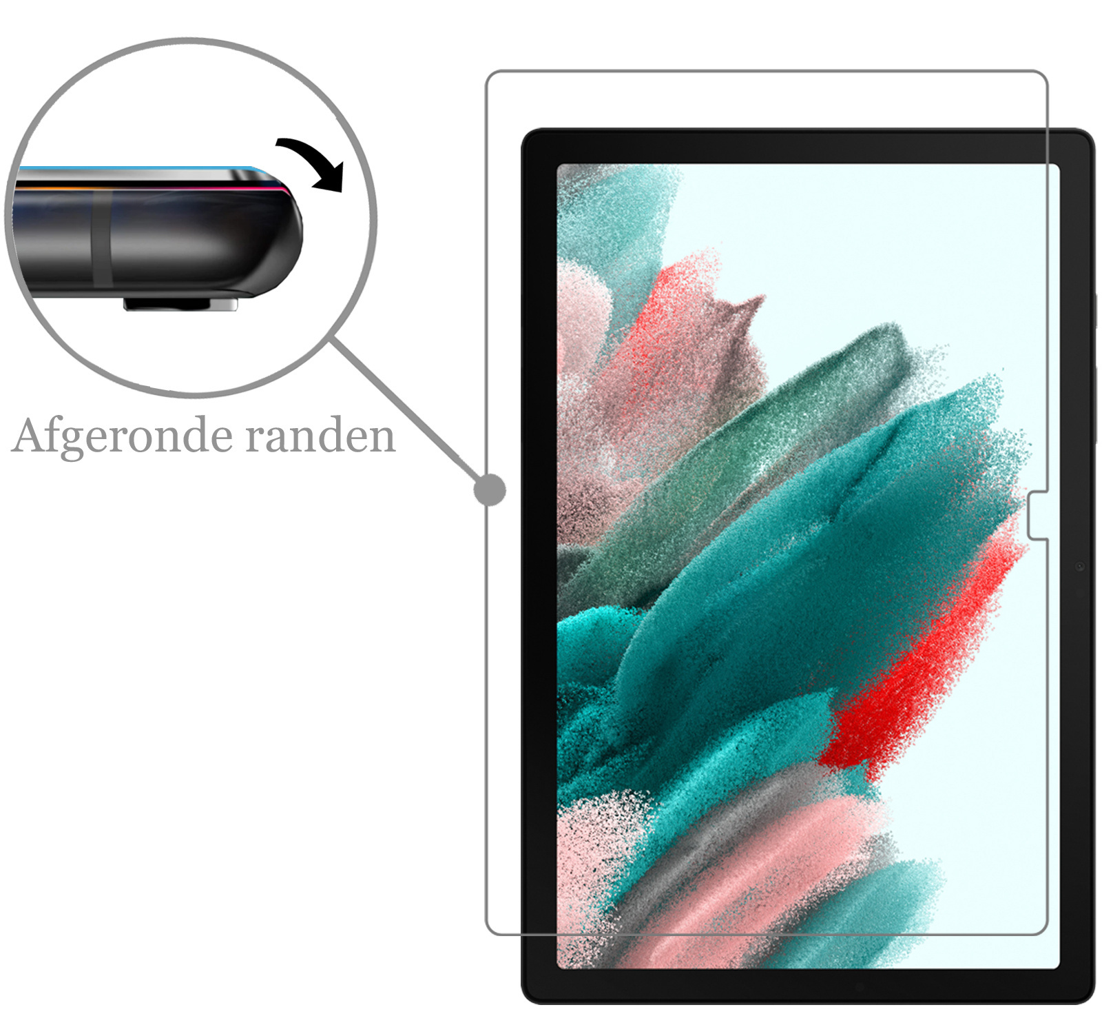 Nomfy Hoes Geschikt voor Samsung Galaxy Tab A8 Hoes Tri-fold Tablet Hoesje Case Met Screenprotector - Hoesje Geschikt voor Samsung Tab A8 Hoesje Hardcover Bookcase - Rood