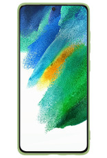 BASEY. Samsung Galaxy S21 FE Hoesje Groen Siliconen - Samsung Galaxy S21 FE Case Back Cover Groen Silicone - Samsung Galaxy S21 FE Hoesje Siliconen Hoes Groen