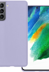 BASEY. Hoes Geschikt voor Samsung S21 FE Hoesje Siliconen Back Cover Case - Hoesje Geschikt voor Samsung Galaxy S21 FE Hoes Cover Hoesje - Lila