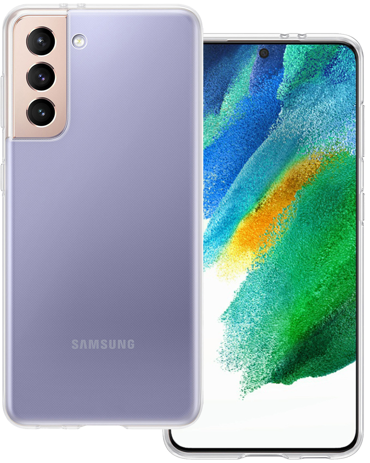 BASEY. Hoes Geschikt voor Samsung S21 FE Hoesje Siliconen Back Cover Case - Hoesje Geschikt voor Samsung Galaxy S21 FE Hoes Cover Hoesje - Transparant