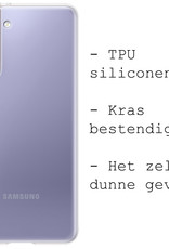 BASEY. Hoes Geschikt voor Samsung S21 FE Hoesje Siliconen Back Cover Case - Hoesje Geschikt voor Samsung Galaxy S21 FE Hoes Cover Hoesje - Transparant