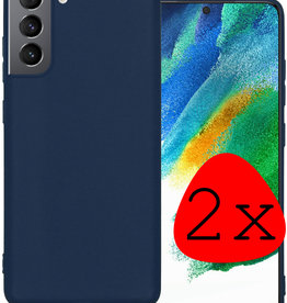 BASEY. BASEY. Samsung Galaxy S21FE Hoesje Siliconen - Donkerblauw - 2 PACK