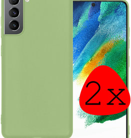 BASEY. BASEY. Samsung Galaxy S21FE Hoesje Siliconen - Groen - 2 PACK