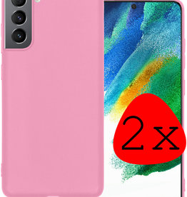 BASEY. BASEY. Samsung Galaxy S21FE Hoesje Siliconen - Lichtroze - 2 PACK