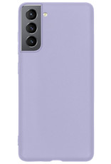 BASEY. Hoes Geschikt voor Samsung S21 FE Hoesje Siliconen Back Cover Case - Hoesje Geschikt voor Samsung Galaxy S21 FE Hoes Cover Hoesje - Lila - 2 Stuks