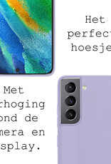 BASEY. Hoes Geschikt voor Samsung S21 FE Hoesje Siliconen Back Cover Case - Hoesje Geschikt voor Samsung Galaxy S21 FE Hoes Cover Hoesje - Lila - 2 Stuks