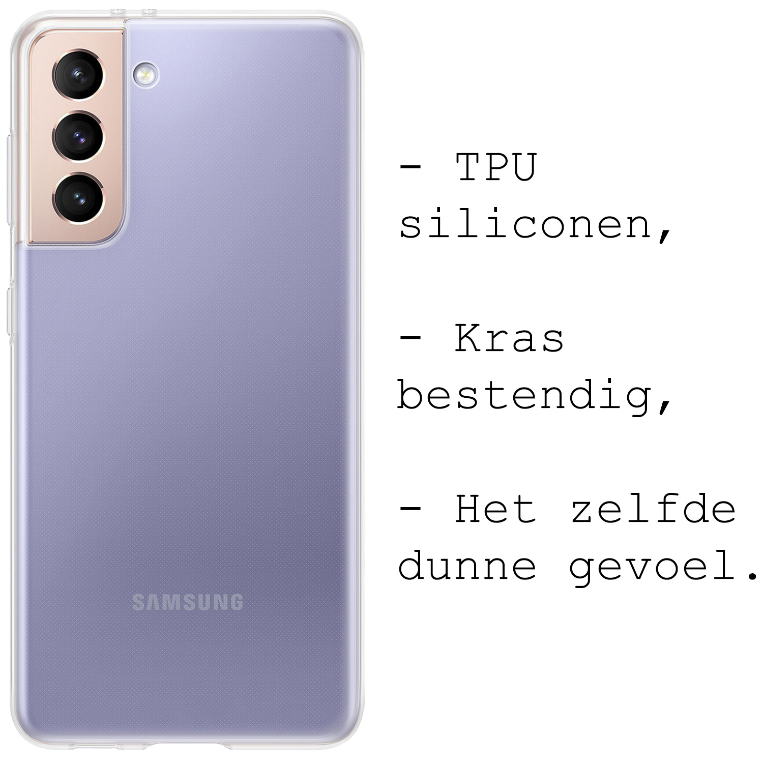 BASEY. Hoes Geschikt voor Samsung S21 FE Hoesje Siliconen Back Cover Case - Hoesje Geschikt voor Samsung Galaxy S21 FE Hoes Cover Hoesje - Transparant - 2 Stuks