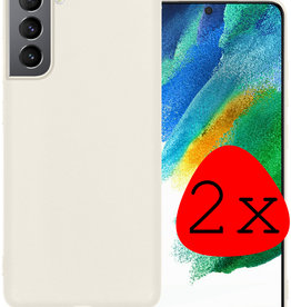 BASEY. BASEY. Samsung Galaxy S21FE Hoesje Siliconen - Wit - 2 PACK