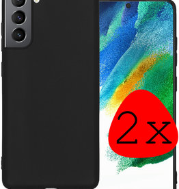 BASEY. BASEY. Samsung Galaxy S21FE Hoesje Siliconen - Zwart - 2 PACK