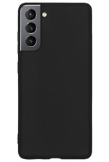 BASEY. Hoes Geschikt voor Samsung S21 FE Hoesje Siliconen Back Cover Case - Hoesje Geschikt voor Samsung Galaxy S21 FE Hoes Cover Hoesje - Zwart - 2 Stuks