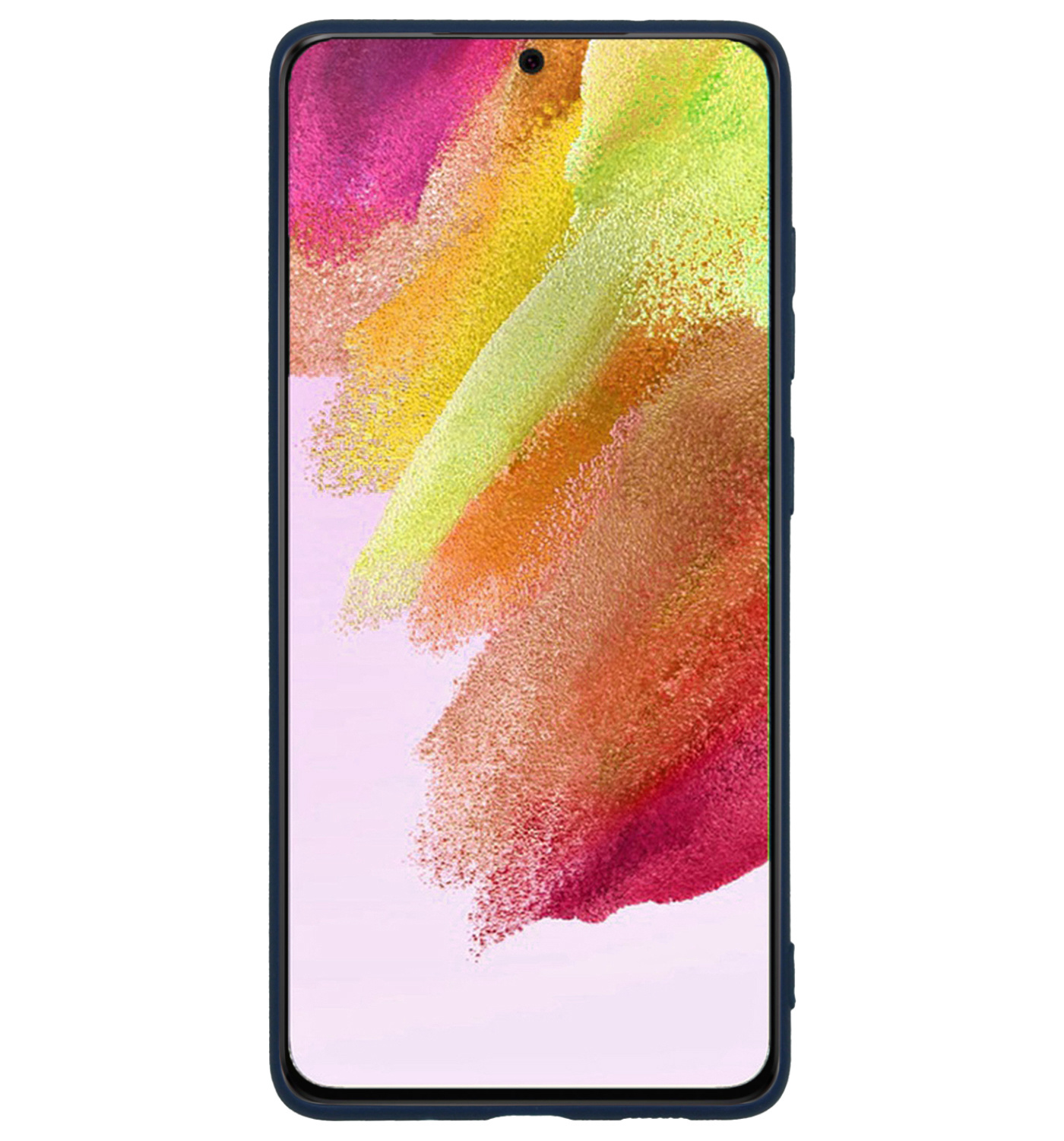 NoXx Hoes Geschikt voor Samsung S21 FE Hoesje Cover Siliconen Back Case Hoes - Donkerblauw