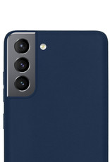 NoXx Samsung Galaxy S21 FE Hoesje Back Cover Siliconen Case Hoes - Donker Blauw