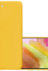NoXx Hoes Geschikt voor Samsung S21 FE Hoesje Cover Siliconen Back Case Hoes - Geel