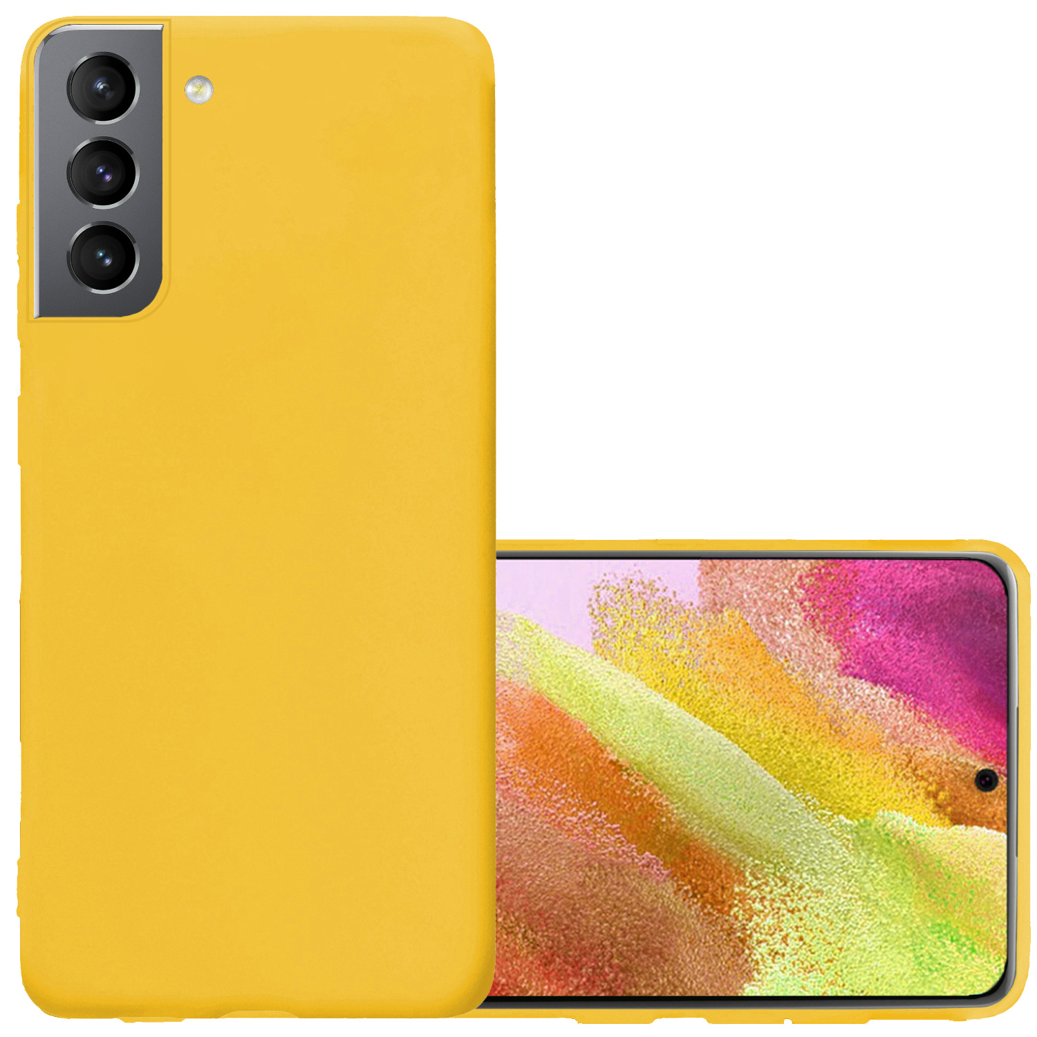 NoXx Hoes Geschikt voor Samsung S21 FE Hoesje Cover Siliconen Back Case Hoes - Geel