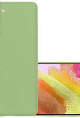 NoXx Hoes Geschikt voor Samsung S21 FE Hoesje Cover Siliconen Back Case Hoes - Groen