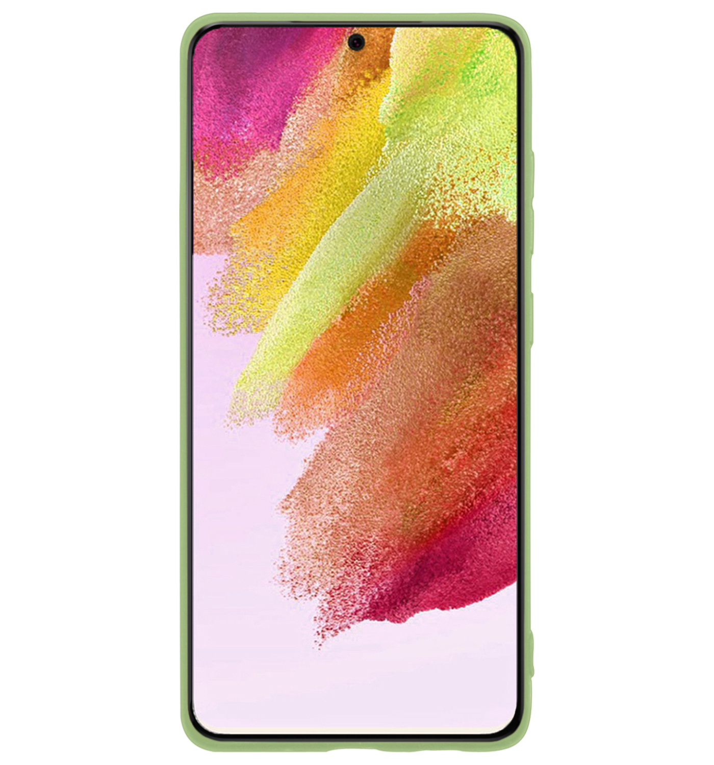 NoXx Hoes Geschikt voor Samsung S21 FE Hoesje Cover Siliconen Back Case Hoes - Groen