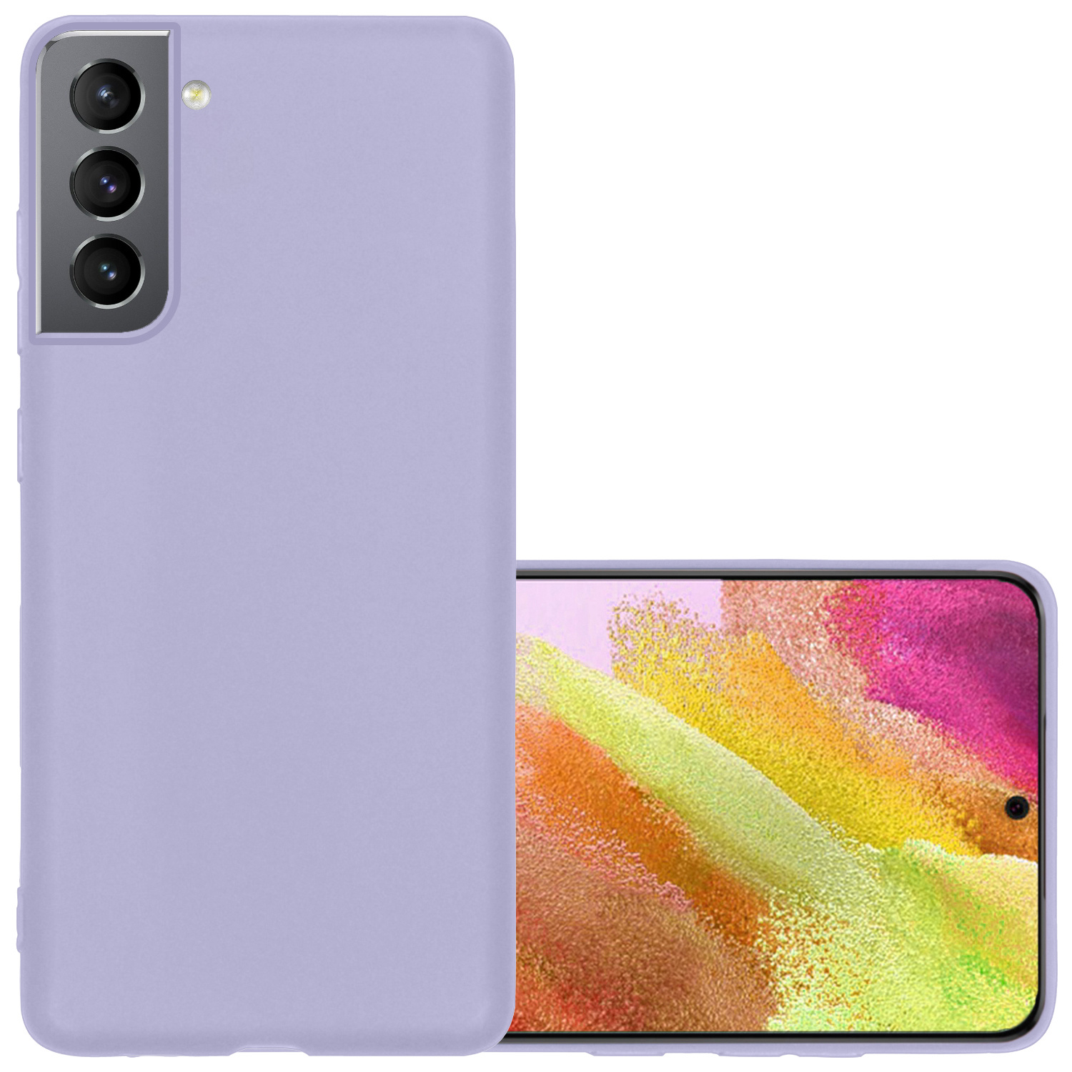 NoXx Hoes Geschikt voor Samsung S21 FE Hoesje Cover Siliconen Back Case Hoes - Lila