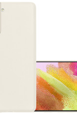 NoXx Hoes Geschikt voor Samsung S21 FE Hoesje Cover Siliconen Back Case Hoes - Wit