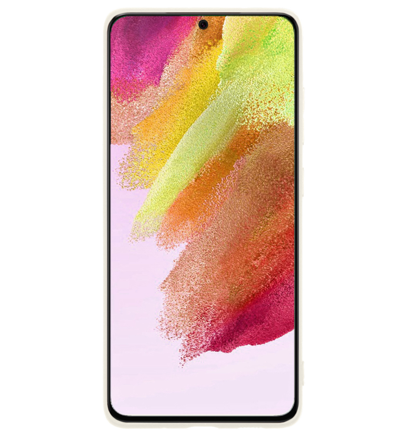 NoXx Samsung Galaxy S21 FE Hoesje Back Cover Siliconen Case Hoes - Wit