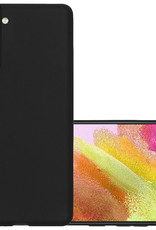NoXx Hoes Geschikt voor Samsung S21 FE Hoesje Cover Siliconen Back Case Hoes - Zwart