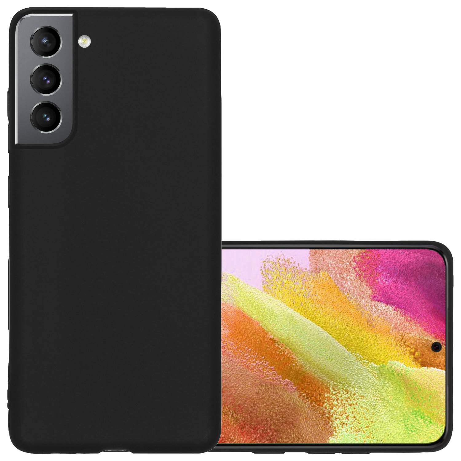 NoXx Hoes Geschikt voor Samsung S21 FE Hoesje Cover Siliconen Back Case Hoes - Zwart