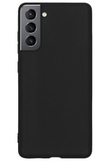 NoXx Hoes Geschikt voor Samsung S21 FE Hoesje Cover Siliconen Back Case Hoes - Zwart