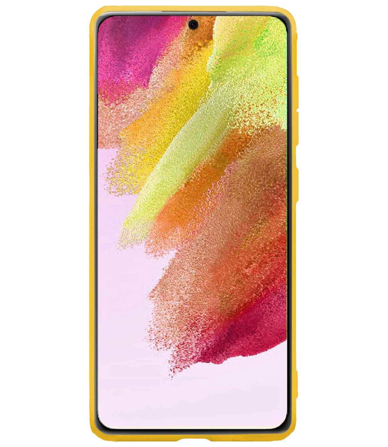 NoXx Hoes Geschikt voor Samsung S21 FE Hoesje Cover Siliconen Back Case Hoes - Geel - 2x