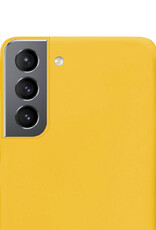 NoXx Hoes Geschikt voor Samsung S21 FE Hoesje Cover Siliconen Back Case Hoes - Geel - 2x