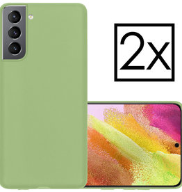 NoXx NoXx Samsung Galaxy S21FE Hoesje Siliconen - Groen - 2 PACK