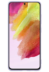 NoXx Hoes Geschikt voor Samsung S21 FE Hoesje Cover Siliconen Back Case Hoes - Lila - 2x