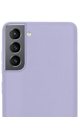 NoXx Hoes Geschikt voor Samsung S21 FE Hoesje Cover Siliconen Back Case Hoes - Lila - 2x