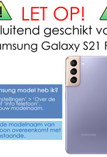 NoXx Hoes Geschikt voor Samsung S21 FE Hoesje Cover Siliconen Back Case Hoes - Wit - 2x