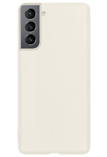 NoXx Hoes Geschikt voor Samsung S21 FE Hoesje Cover Siliconen Back Case Hoes - Wit - 2x