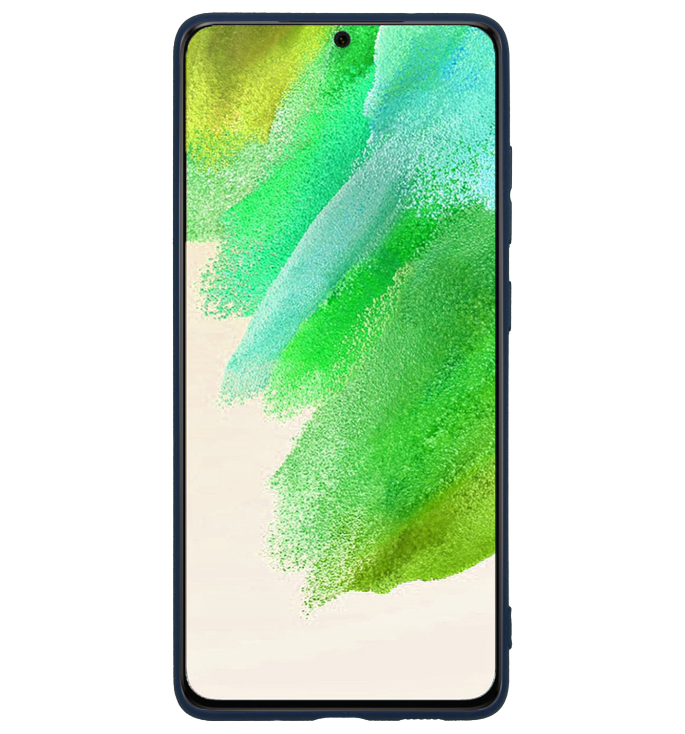 Nomfy Hoesje Geschikt voor Samsung S21 FE Hoesje Siliconen Cover Case - Hoes Geschikt voor Samsung Galaxy S21 FE Hoes Back Case - Donkerblauw