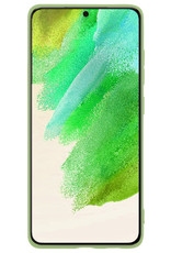 Nomfy Samsung Galaxy S21 FE Hoesje Siliconen - Samsung Galaxy Galaxy S21 FE Hoesje Groen Case - Samsung Galaxy Galaxy S21 FE Cover Siliconen Back Cover - Groen