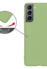 Nomfy Hoesje Geschikt voor Samsung S21 FE Hoesje Siliconen Cover Case - Hoes Geschikt voor Samsung Galaxy S21 FE Hoes Back Case - Groen